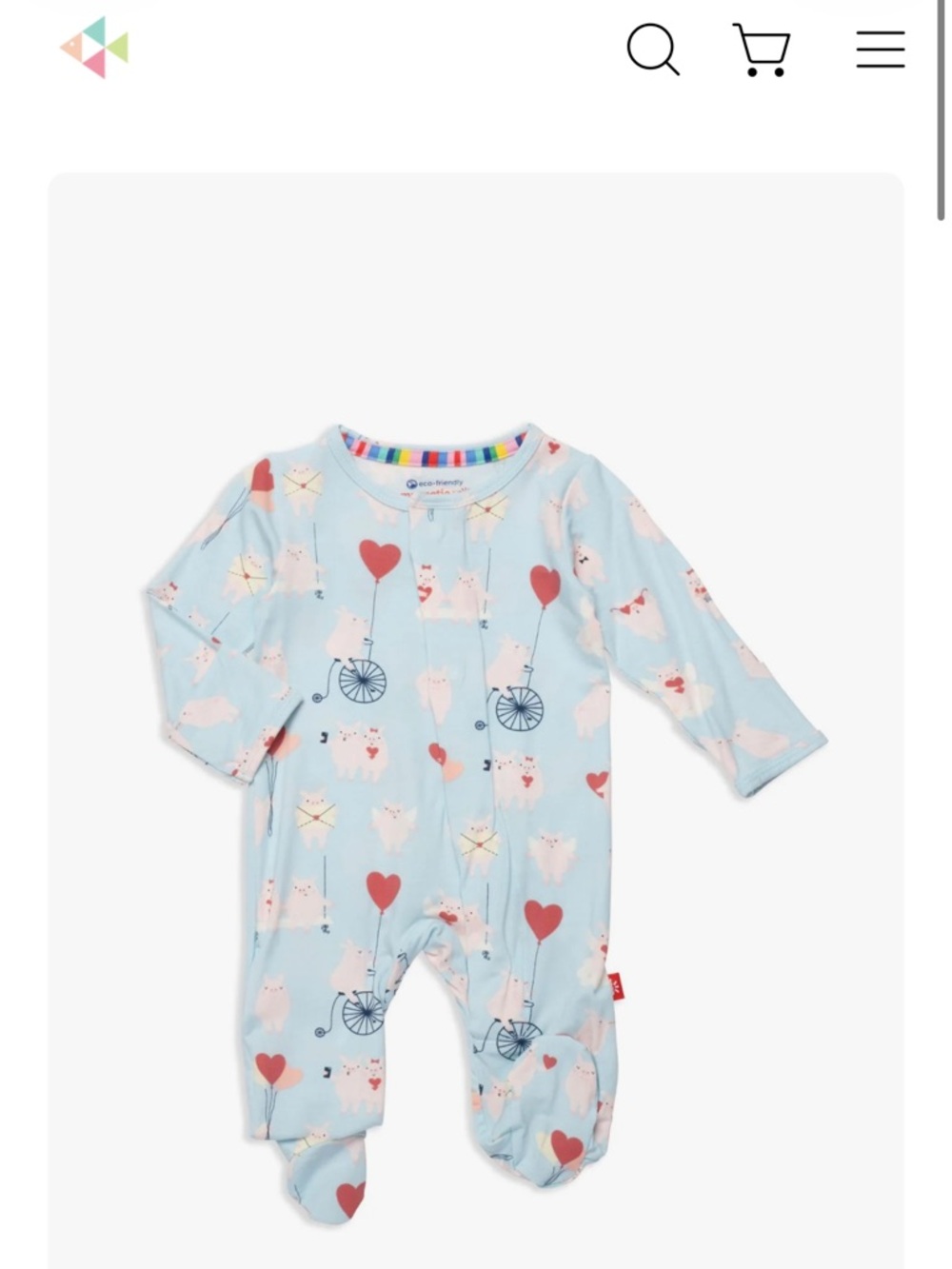 Magnetic Me Light Blue Piglet Heart Print Pajama Set